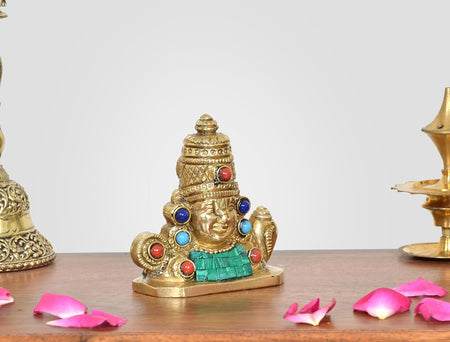 Brass Tirupati Bala Ji Idol with Shankh Chakra (Height : 3 Inch)