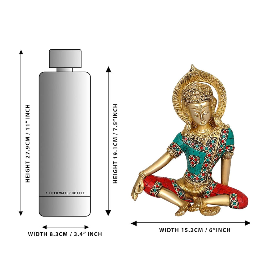 Brass God Indra Devta Statue Height : 7.5 inch Craft Detail