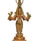 Brass Standing Panchamukhi Hanuman Statue - Handcrafted Hindu God Idol for Home Decor (Height 22 Inch)