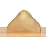 Brass Ganesha idol back view, smooth plain back panel