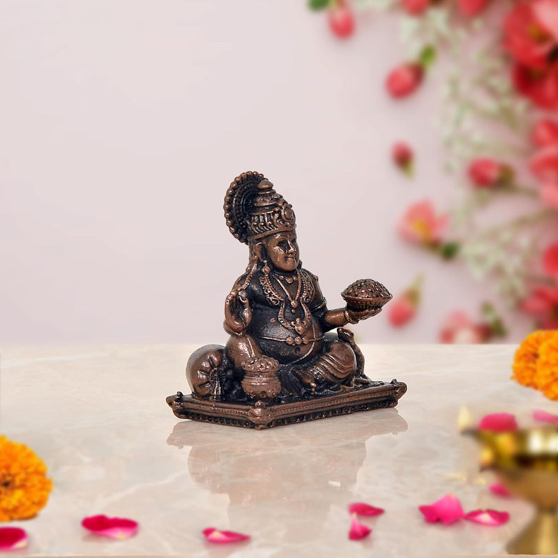 Copper Kuber Idol Statue (Height 2 Inch)