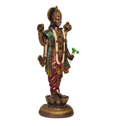 Resin Dhanvantari Statue | Lord Dhanvantari Idol for Pooja Room & Home Temple (Height: 8 Inches)