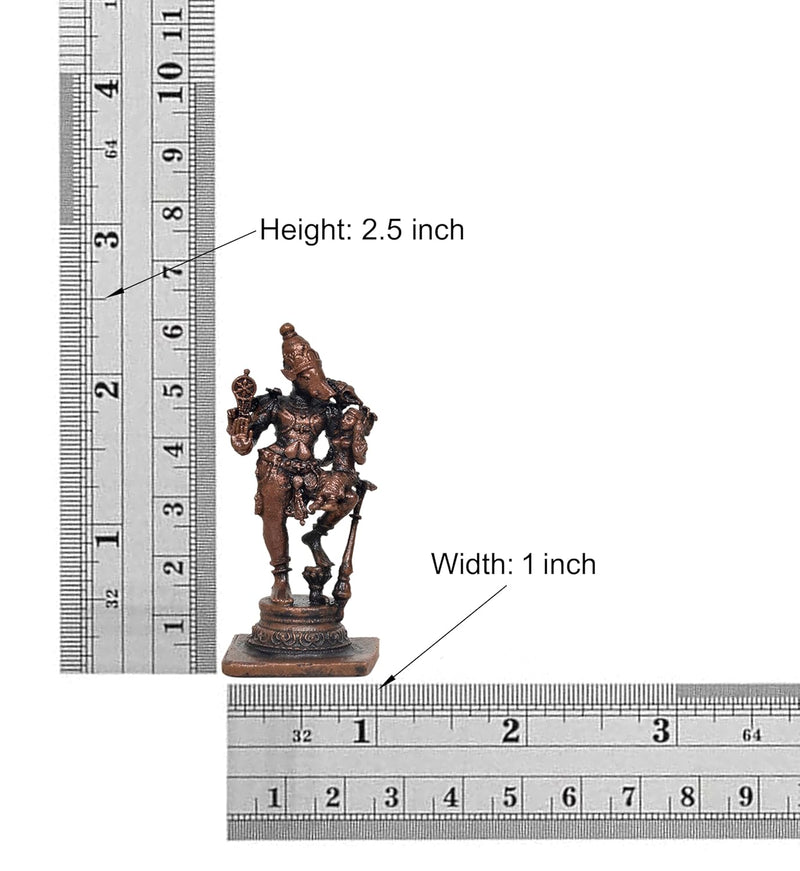 Copper Varaha Carrying Lakshmi Statue (Height: 2.5 Inch)