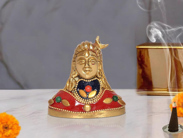 Brass Lord Adiyogi Shiva Idol (Height :2.5 inch)