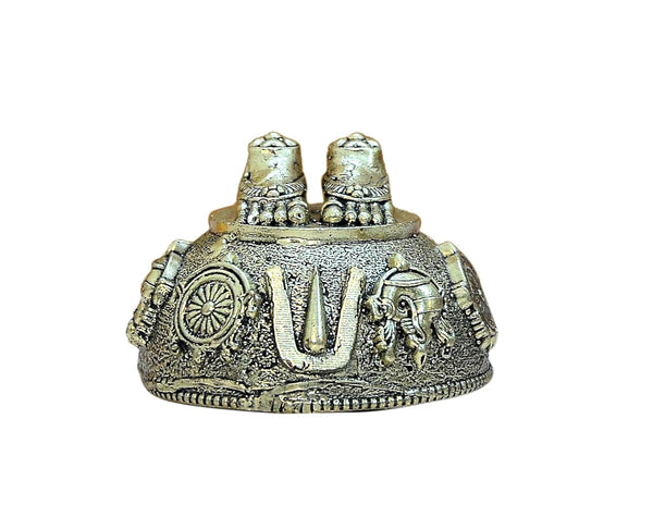 Superfine Brass Lord Tirupati Bala Ji Charan Paduka  (Height 3.5 cm) Entryway Setting