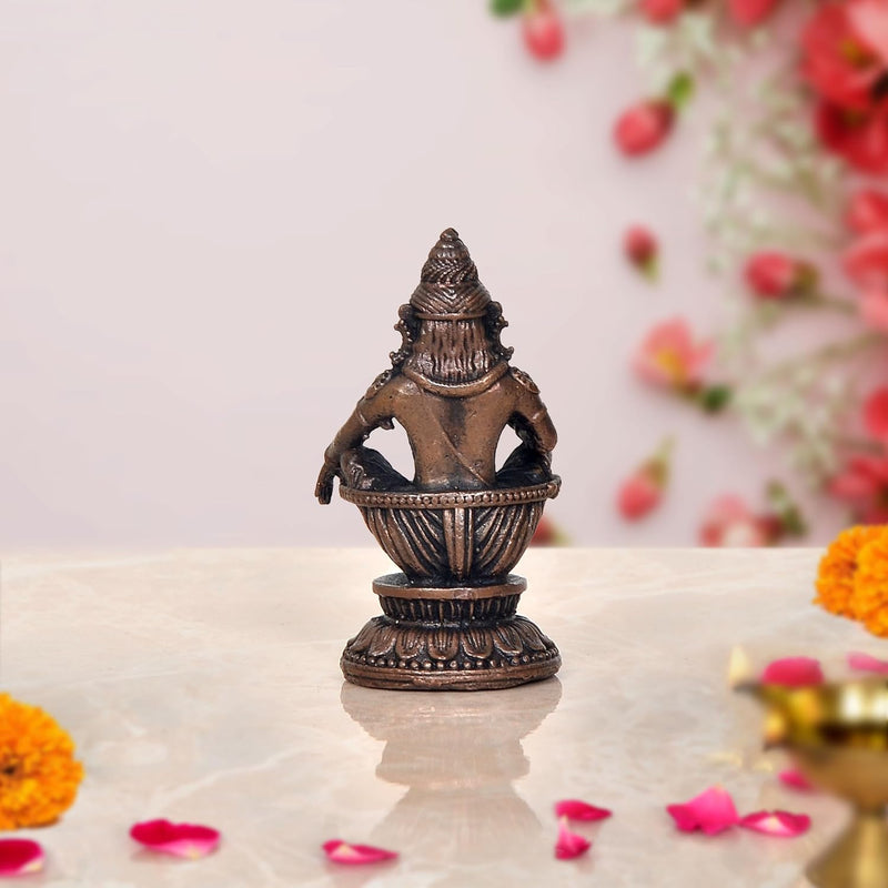 Copper Ayyappan Statue (Height 2 Inch)