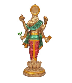 Resin Dhanvantari Statue | Lord Dhanvantari Idol for Pooja Room & Home Temple (Height: 8 Inches)
