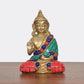 Brass Dhyan Mudra Buddha Statue Handcrafted Spiritual Decor for Home and Office Decor Meditating Buddha Idol (Height 3 Inch)