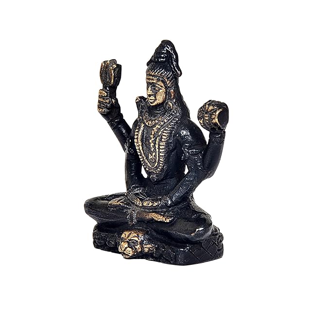 Lord Shiva in Dhyan Mudra Idol Shiva Brass Statue Height 3 Inch