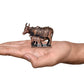 Copper Cow with Calf Pooja Mandir Home Decor (Height 2 Inch)