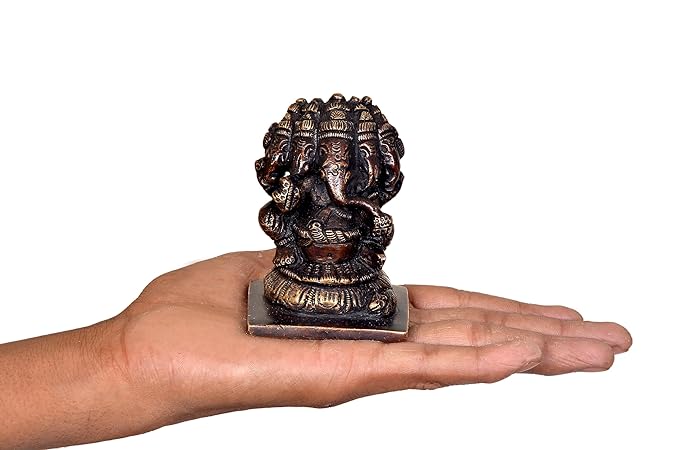 Brass Panchmukhi Ganesha Idol Staue Murti, Height : 7 cm