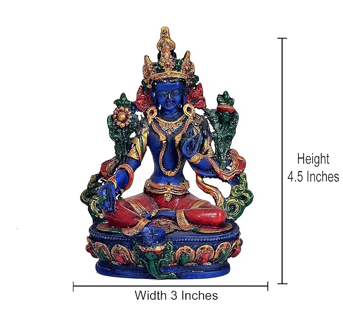 Resin Tibetan Buddhist Blue Tara (Height:5 inches)