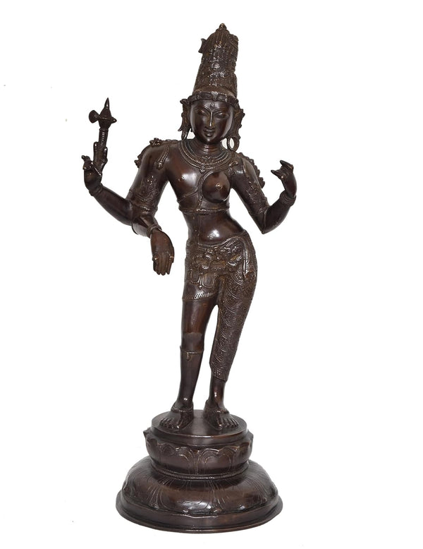 Brass Ardhanarishvara Shiva and Parvati Brass Statue Idol Murti for Pooja Home Decor Mandir (Height : 26.5 inch) Entryway Setting