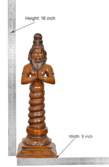 Height 18 inch brass Maharishi Patanjali statue, full body with prayer pose