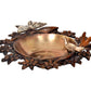 Brass Decorative Bird Butterfly and Flower Urli Bowl - Traditional Brass for Home Decor Showpiece Floating Candles Home and Office Decoration Diwali Decoration (Widtht: 8 inch)