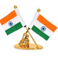 Metal Indian Flag With Ganesh for Car Dashboard (Height: 3.5 inch)
