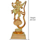 Brass Lord Ganesha Dancing on Snake Serpent Shesha Hindu Deity Idol for Puja and Gifts (Height 26 Inch)