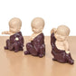 Resin Little Kungfu Buddha Monk Sculpture (Height 5 Inch) (Purple)