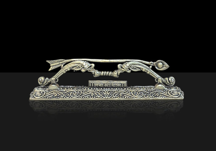 Superfine Brass Jai Shree Ram Dhanush for Home Decor Mandir Pooja Showpiece Car Dashboard (Height 1 Inch) Craft Detail