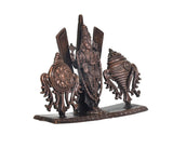 Copper Tirupati Bala Ji shankh chakra Namah statue, detailed side view