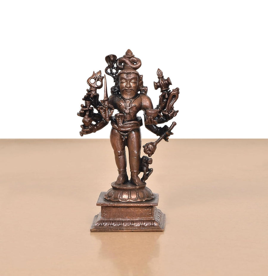 Copper Lord Shree Kal Bhairav Idol (Height 5 Inch) Craft Detail