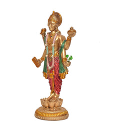Resin Dhanvantari Statue | Lord Dhanvantari Idol for Pooja Room & Home Temple (Height: 8 Inches)