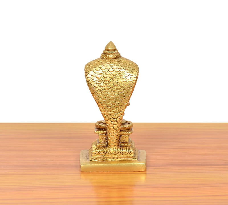 Brass Shivling with Nandi and Naag Idol (Height 4 Inch)