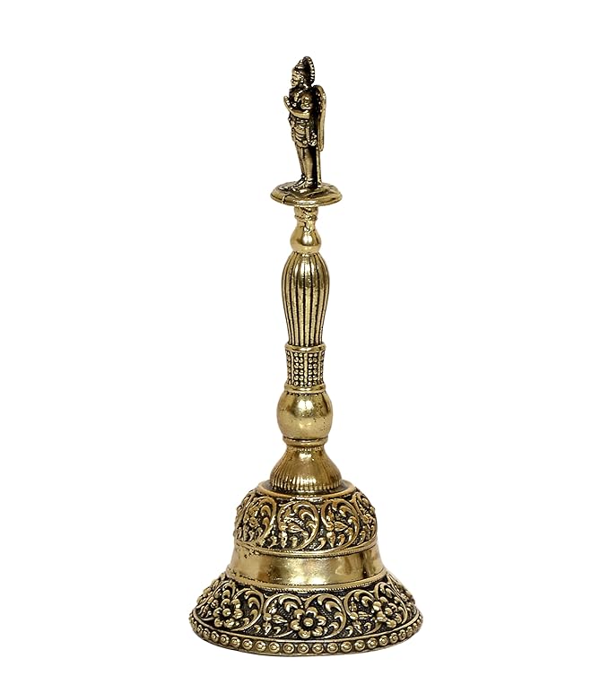 Fine Brass Pooja Bell with Garun On Top Garuda Ganti || Ghanti for Pooja Mandir || (Height 5.5 Inch)