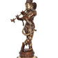 Brass Krishna Playing Flute Idol Statue Sculpture for Home Mandir Pooja Decor Temple Gift (Height 22 inch)