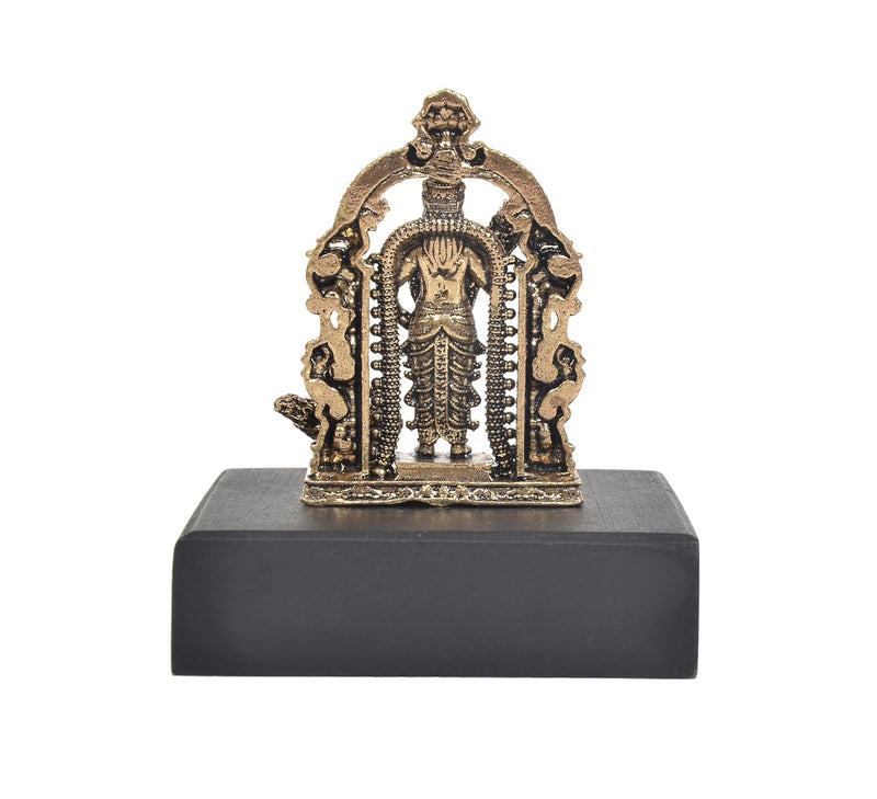 Bronze Standing Lord Kartikeya with Peacock and Kirtimukha Prabhavali Murugan Murti (Height:2 Inch)