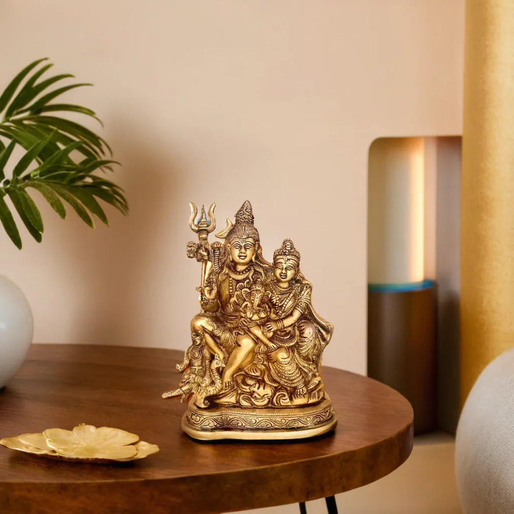 Brass Shiv Parivar Idol (Height :7.75 Inches)