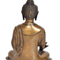 Brass Dhyan Mudra Buddha Statue - Handcrafted Spiritual Decor for Home Decor and Office Decor - Meditating Buddha Idol (Height 13.5 Inch)