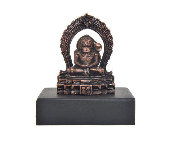 Copper Siting Hanuman Idol Dhyan Mudra Meditation (Height:2 Inch) Entryway Setting