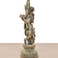 Bronze Lord Krishna Sculpture Playing Flute (Height 9 Inch)