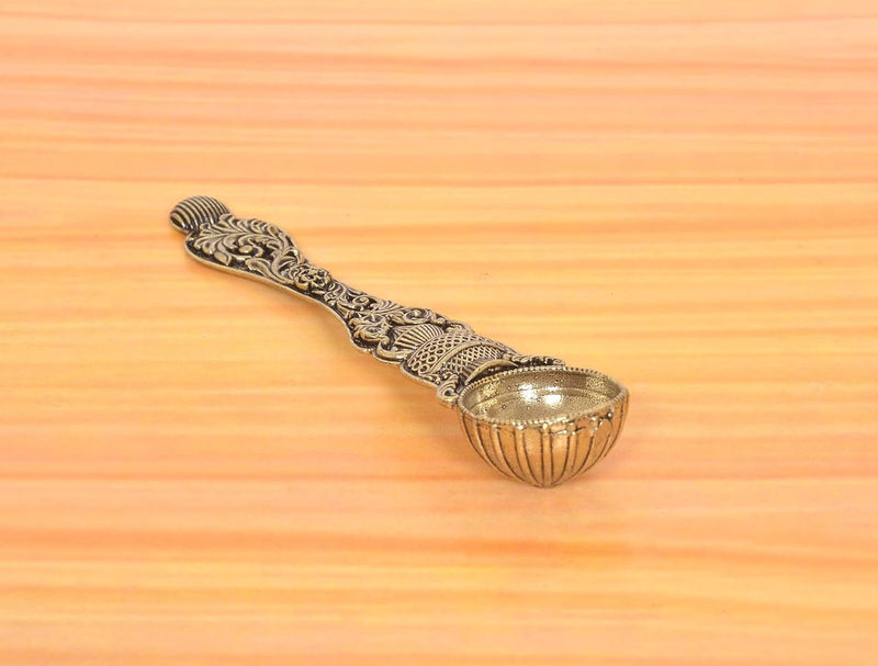 Bronze Anchmani Pooja Spoon for Hawan Kund Samagri (Height 5 Inch)
