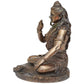 Art Polyresin Handcrafted Indian Fengshui Hand Painted 10" Copper Finish God Sitting Shiva Idol for Living Room Bedroom and Office Decor