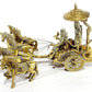 Brass Antique Finish Brass Krishna Arjun Rath Chariot with 4 Horse Idol Statue, Height : 9 inch