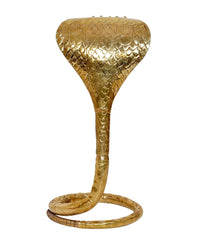 Copper naag for shivling pooja stand, textured cobra hood and coiled base ring.