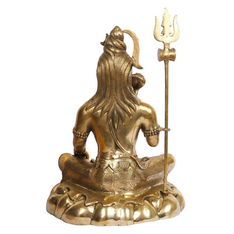 Brass Lord Shiva Shankar Statue – Big Bhole Nath Murti for Home, Office & Spiritual Décor Showpiece (Height: 18 Inches)
