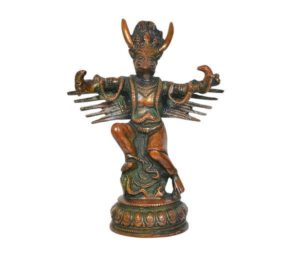 Brass Garun Bhagwan Idol (Height: 8 Inch) Entryway Setting
