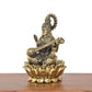 Bronze Maa Saraswati Statue - Handcrafted Hindu Goddess Saraswati Idol for Home Decor and Pooja (Height 6 Inch)