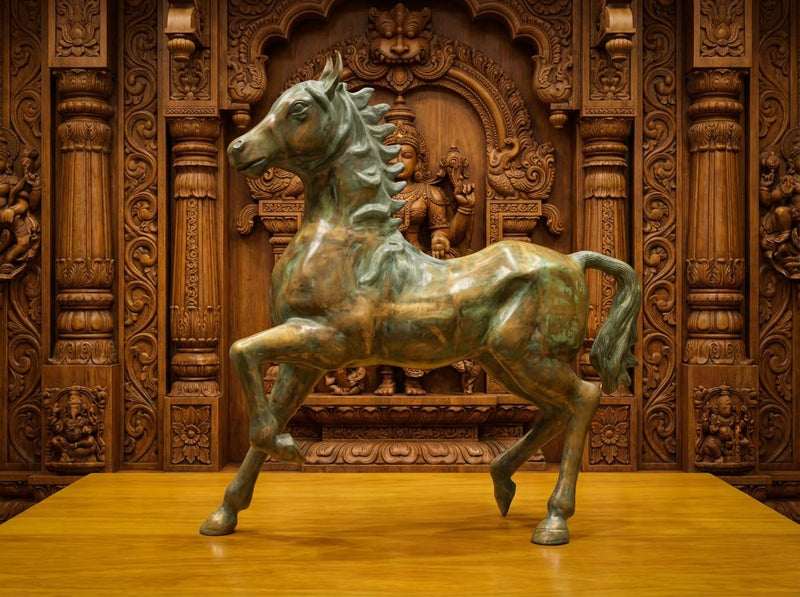 AONA Brass Big Running Horse Statue