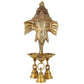 Brass Gansha Wall Hanging Puja Idol with Diyas and Bells 9.5 inch | Home Decor.