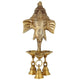 Brass Gansha Wall Hanging Puja Idol with Diyas and Bells 9.5 inch | Home Decor.