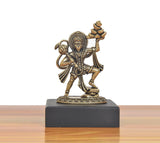 Hanuman murti on round base, bronze finish; height 3 inch, width 2 inch