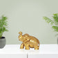 Brass Elephant Figurine - Decorative Statue for Home Decor, Feng Shui, and Good Luck (Height 4 Inch)