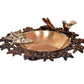 Brass Decorative Bird Butterfly and Flower Urli Bowl - Traditional Brass for Home Decor Showpiece Floating Candles Home and Office Decoration Diwali Decoration (Widtht: 8 inch)