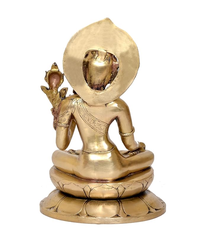 Brass Inder Dev Statue Home Decor Pooja Mandir Inder Dev Sculpture of Lord Indra (Height 12 Inch)