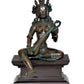 Brass Maa Goddess Saraswati Seated on Wooden PedestalI dol for Home Decor and Pooja (Height 14 Inch)