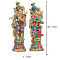 Brass Pair of Radha Krishna - Big Size - Brass Radha Krishna Kishan Murti Idol Statue Sculpture (29") (Big Radha Krishna) (Orange)